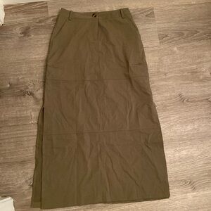 Long army green skirt